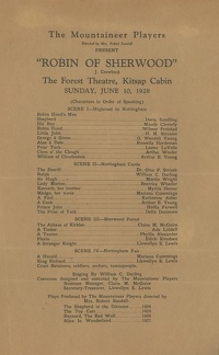 1928 Robin Of Sherwood Program